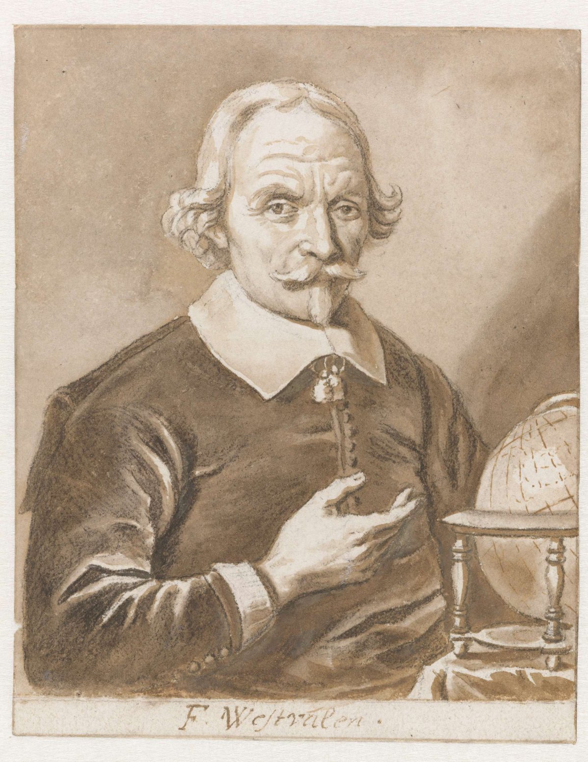 Portrait of Frederick Adriaensz. Westphalen, Jan de Bisschop, 1648 - 1653
