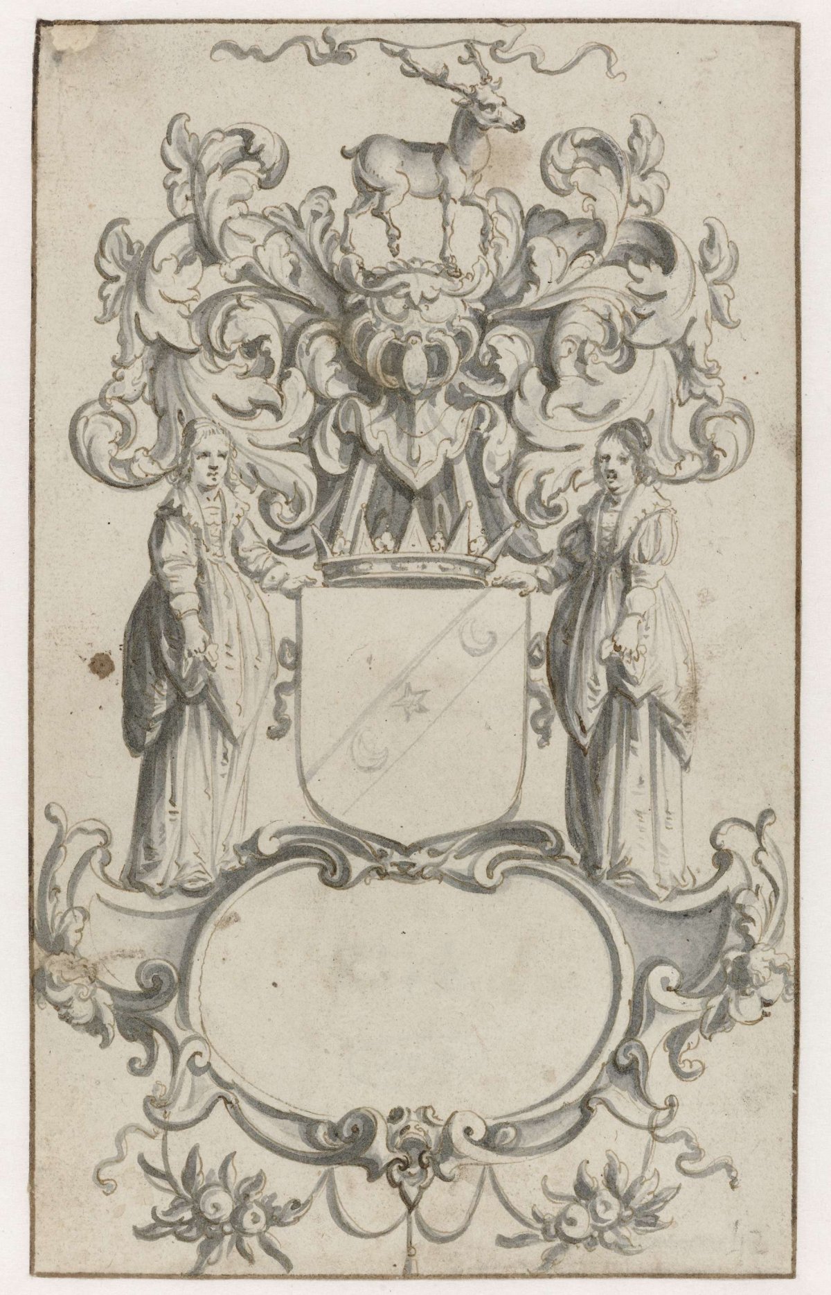 Cartouche with the coat of arms of the Earl of Buccleugh, Pieter Jansz, 1649 - 1654