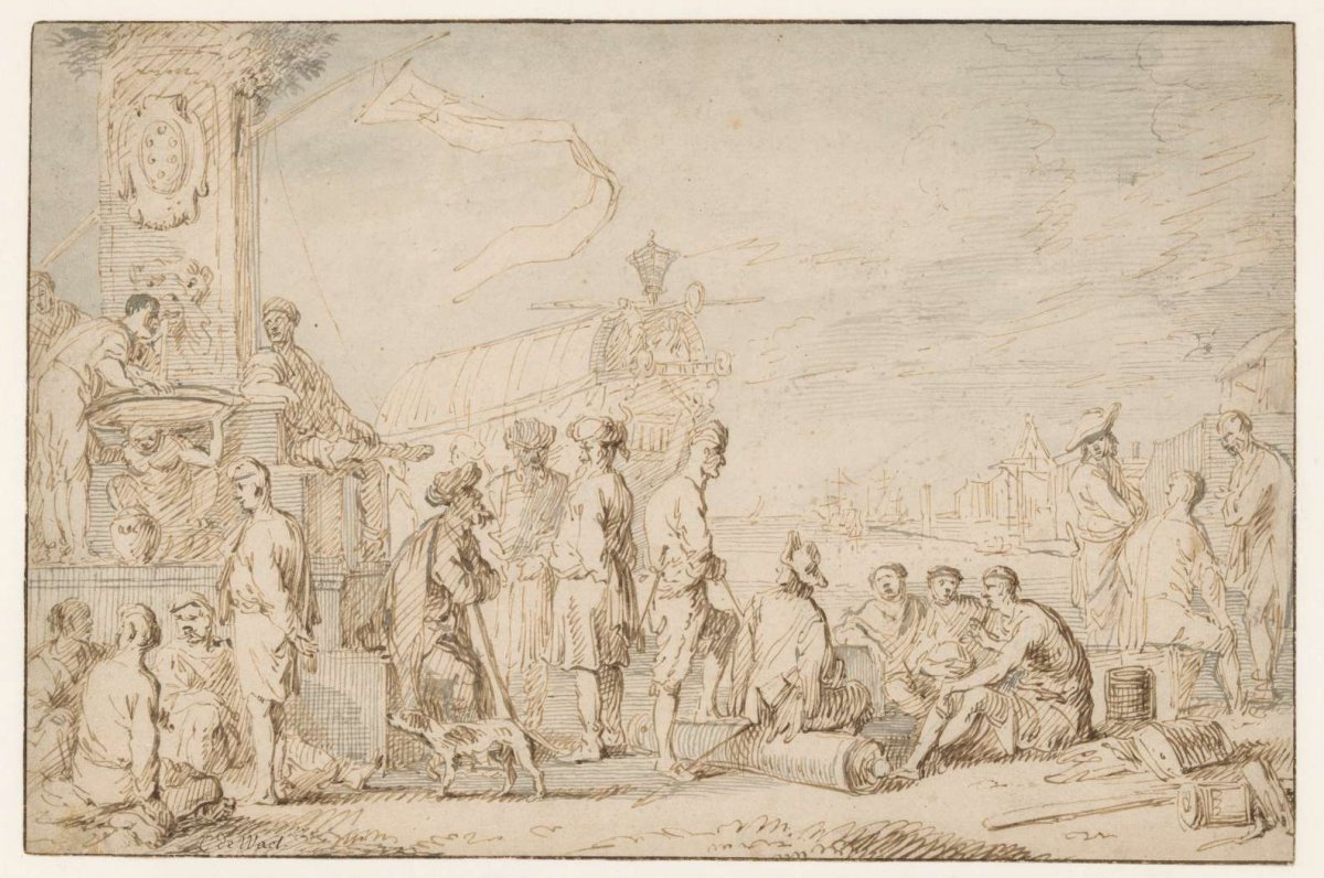 Oosterse zeehaven, Cornelis de Wael, 1602 - 1667