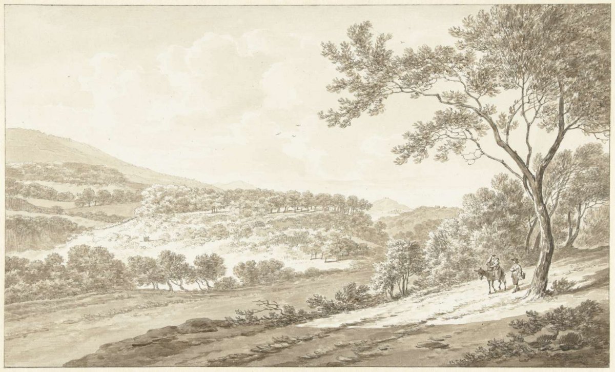 View of Palestrina, seen from the Villa Adriana, Daniël Dupré, 1761 - 1817