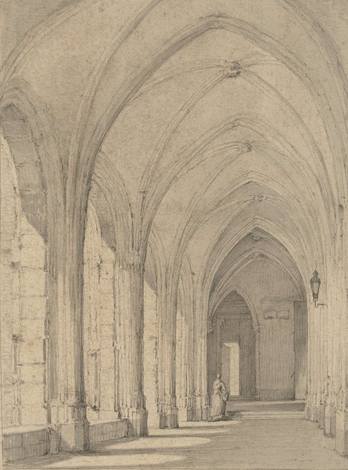 Cloister corridor at the Dom church in Utrecht, Johannes Jelgerhuis, 1827