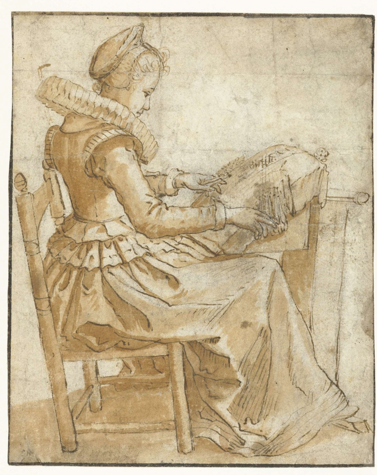 The lacemaker, anonymous, 1600 - 1620