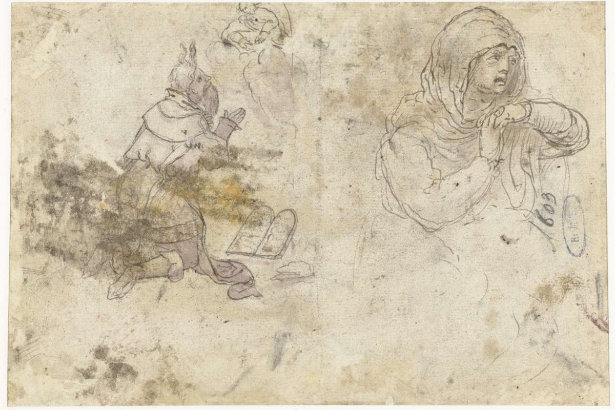 Moses and a weeping Mary or Mary Magdalene, anonymous, 1500 - 1510