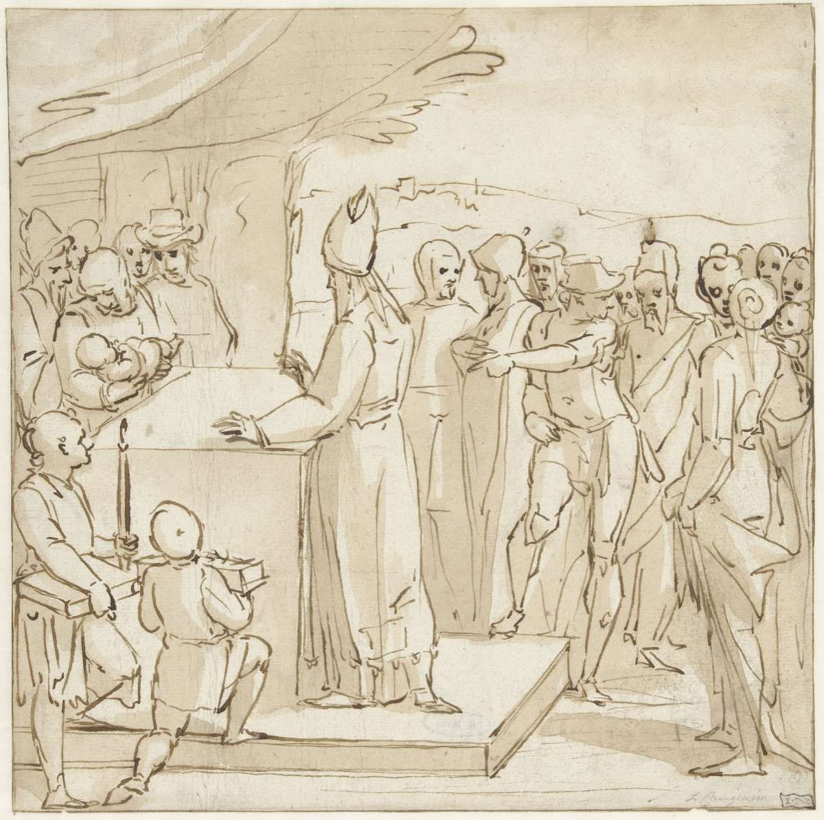 Mission in the temple, anonymous, 1540 - 1620