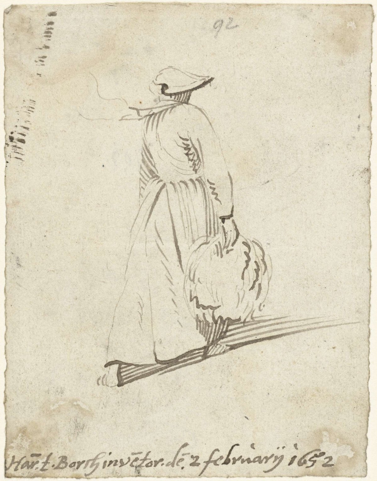 Woman with wool in hand, Harmen ter Borch, 1652