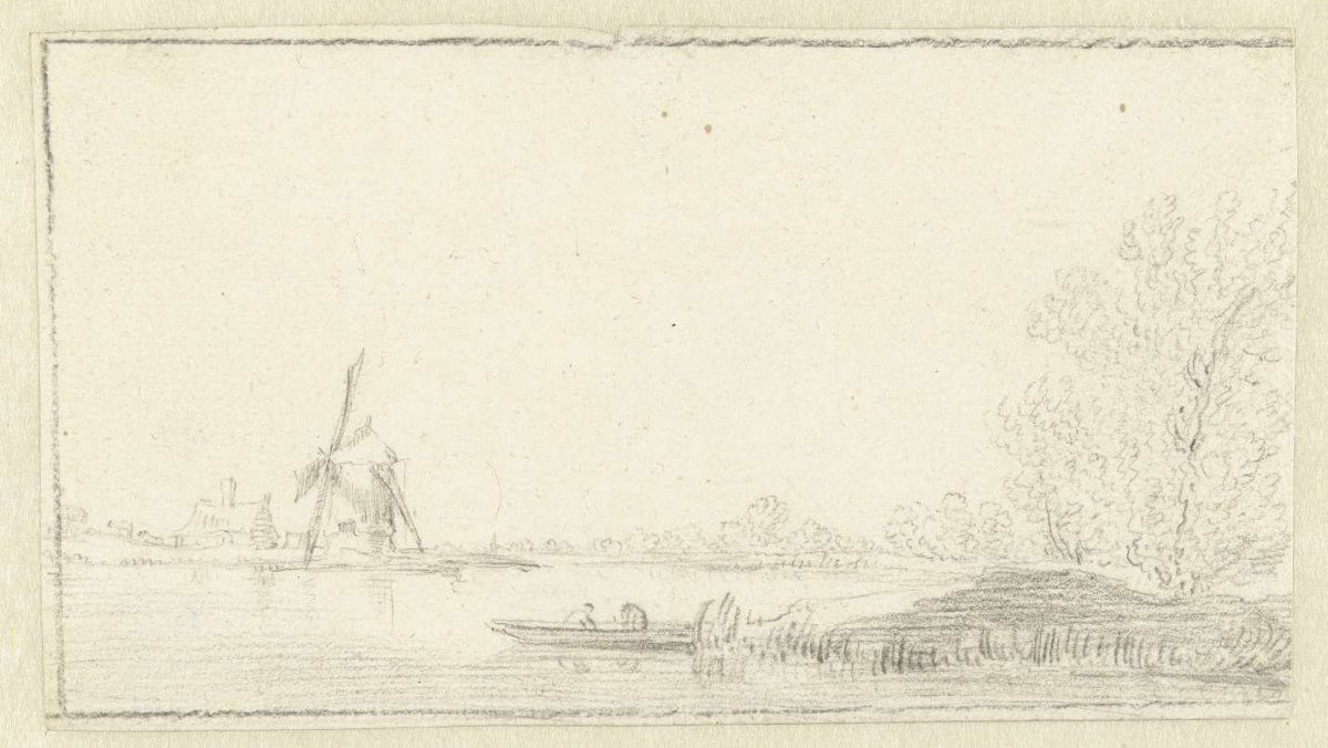 Watery landscape with mill, Pieter de Molijn, 1650 - 1660