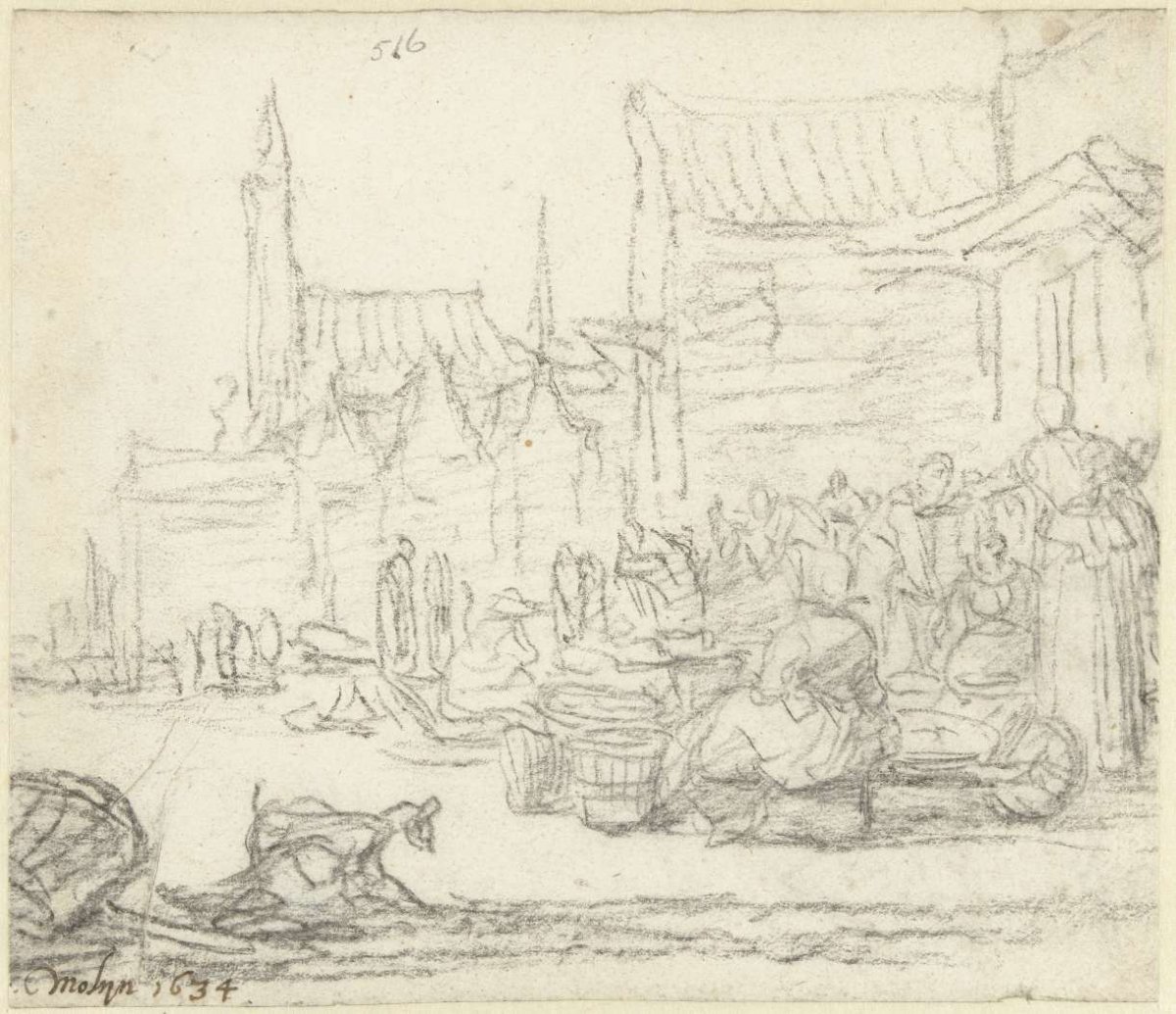 Markttafereel, Gerard ter Borch (II), 1634