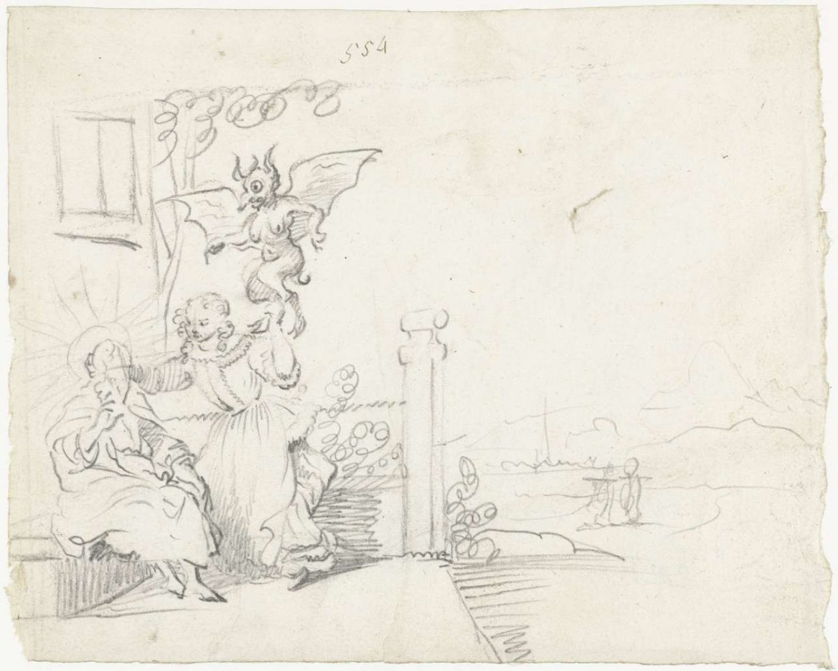 Christ tempted by the Devil, Gesina ter Borch, c. 1660 - c. 1661