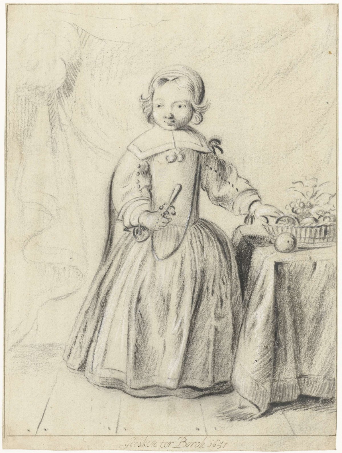 Portrait of a child in an interior, Gesina ter Borch, 1657