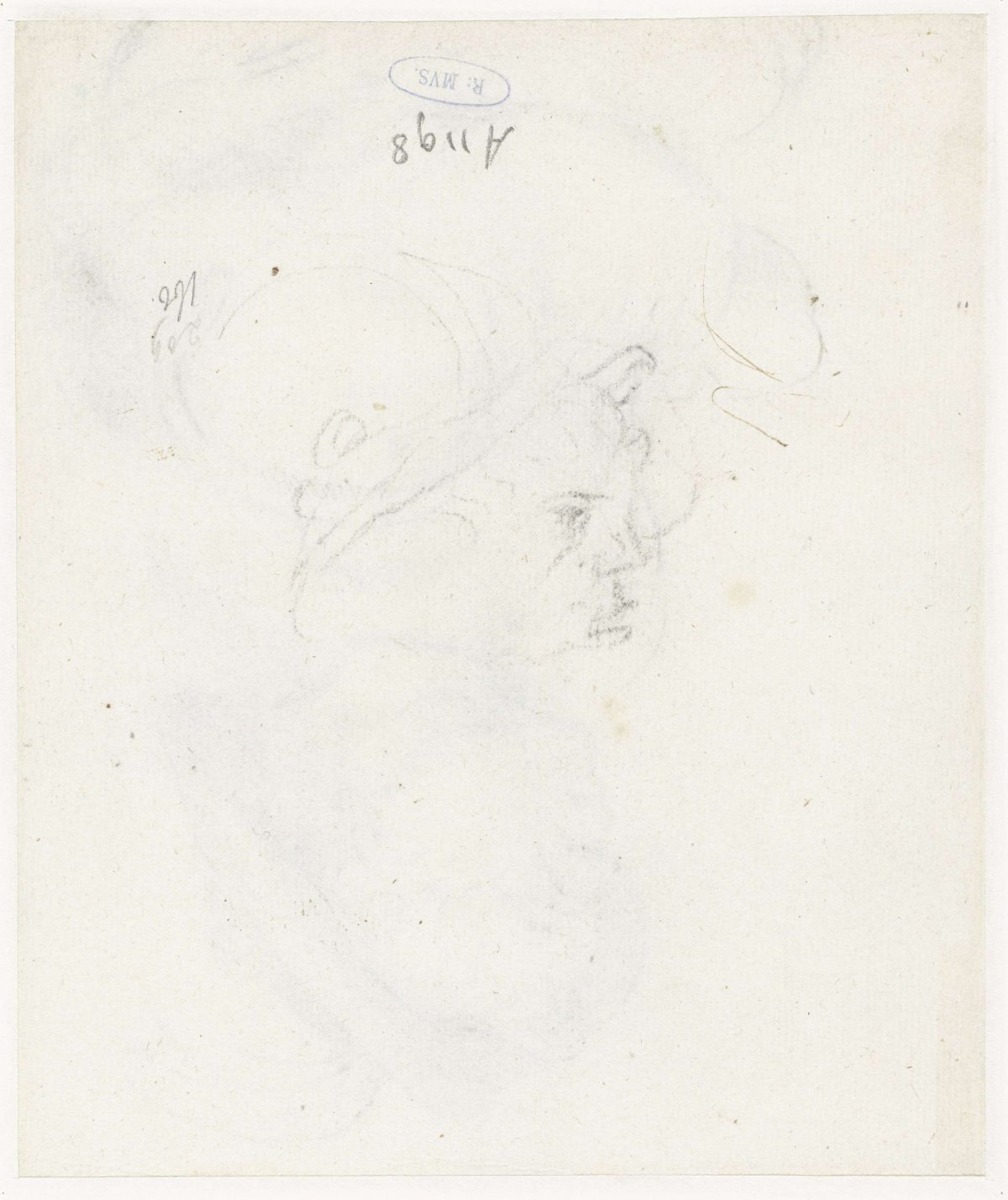 Sketch of a farmer's head, Moses ter Borch, c. 1656 - c. 1657