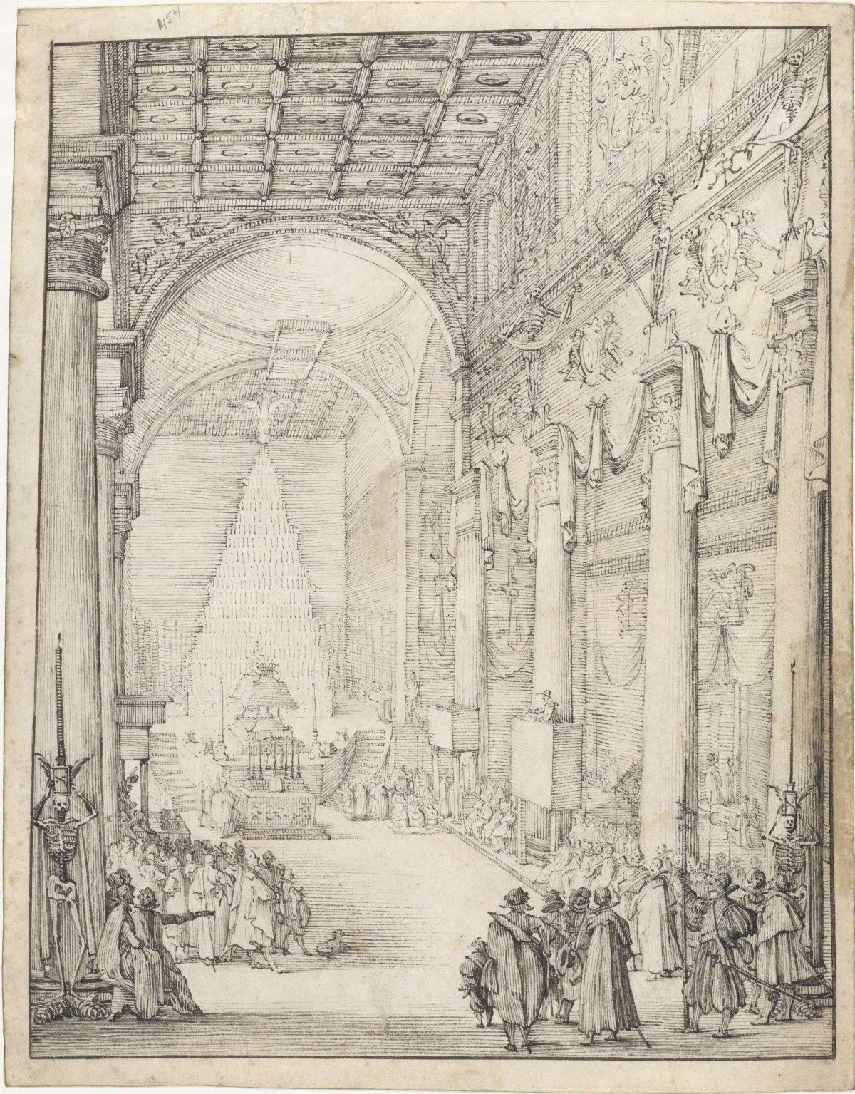 Funeral service for Emperor Matthias, Gerard ter Borch (II), c. 1619 - 1620