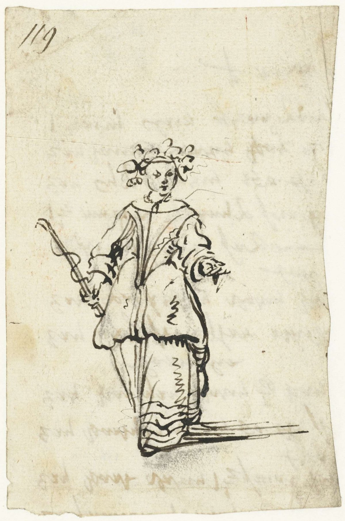 Lopende herderin, Gesina ter Borch, c. 1654