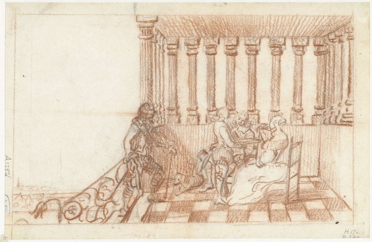 Companionship on a terrace, Gesina ter Borch, c. 1660 - c. 1661