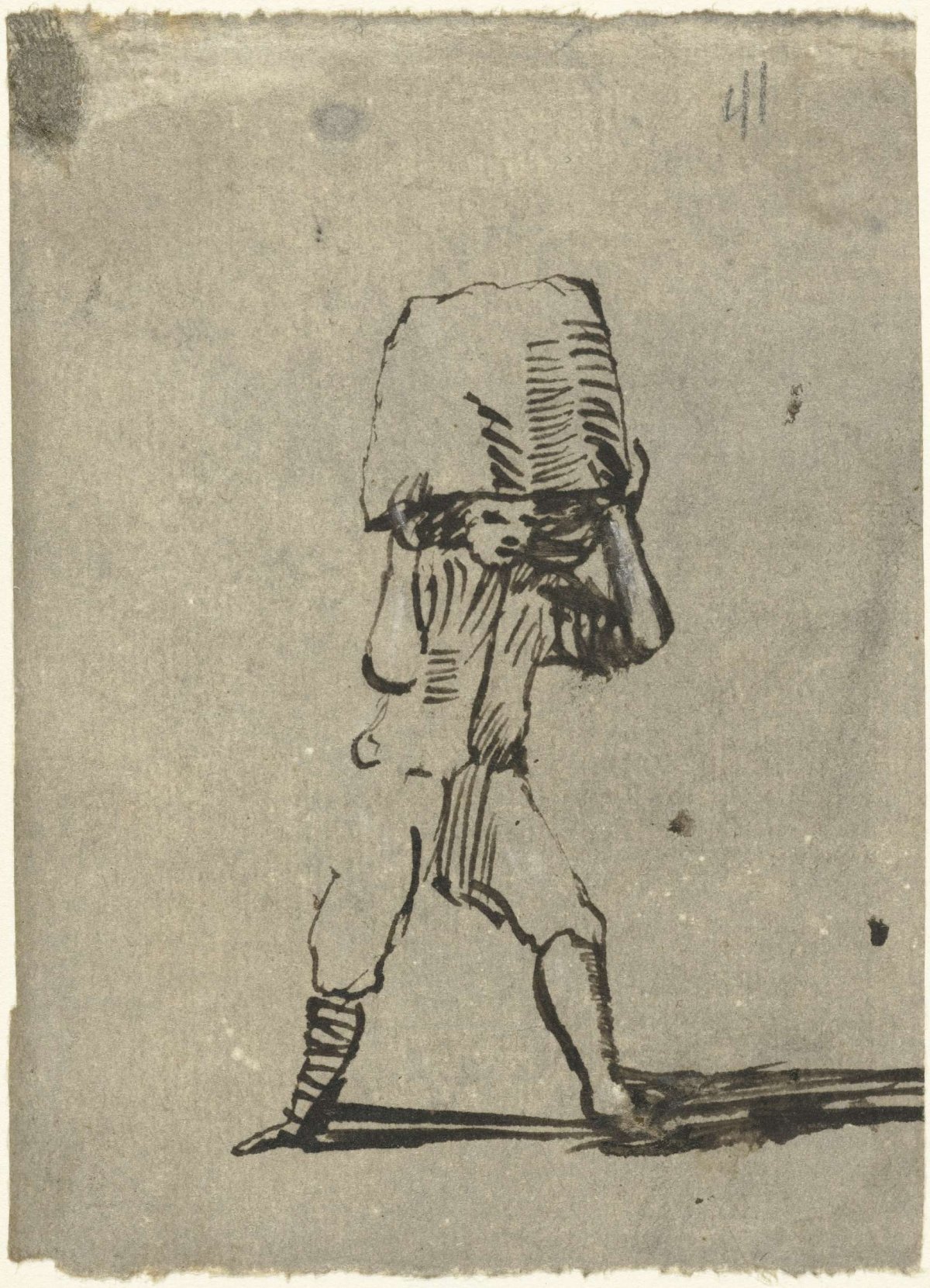 Boy with an upturned basket on his head, Harmen ter Borch, c. 1649