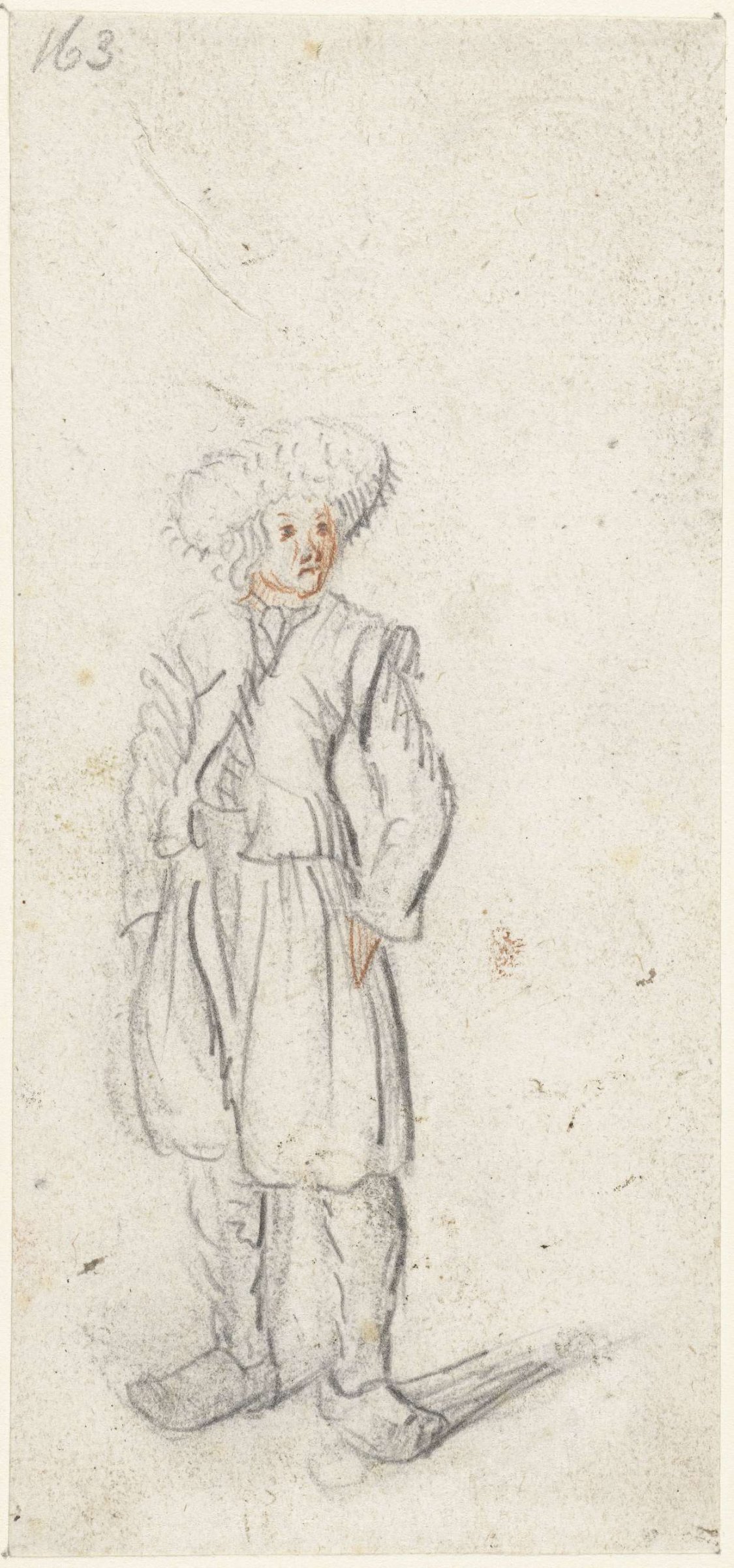 Fisherman standing with his hands in his pockets, Gesina ter Borch, c. 1654