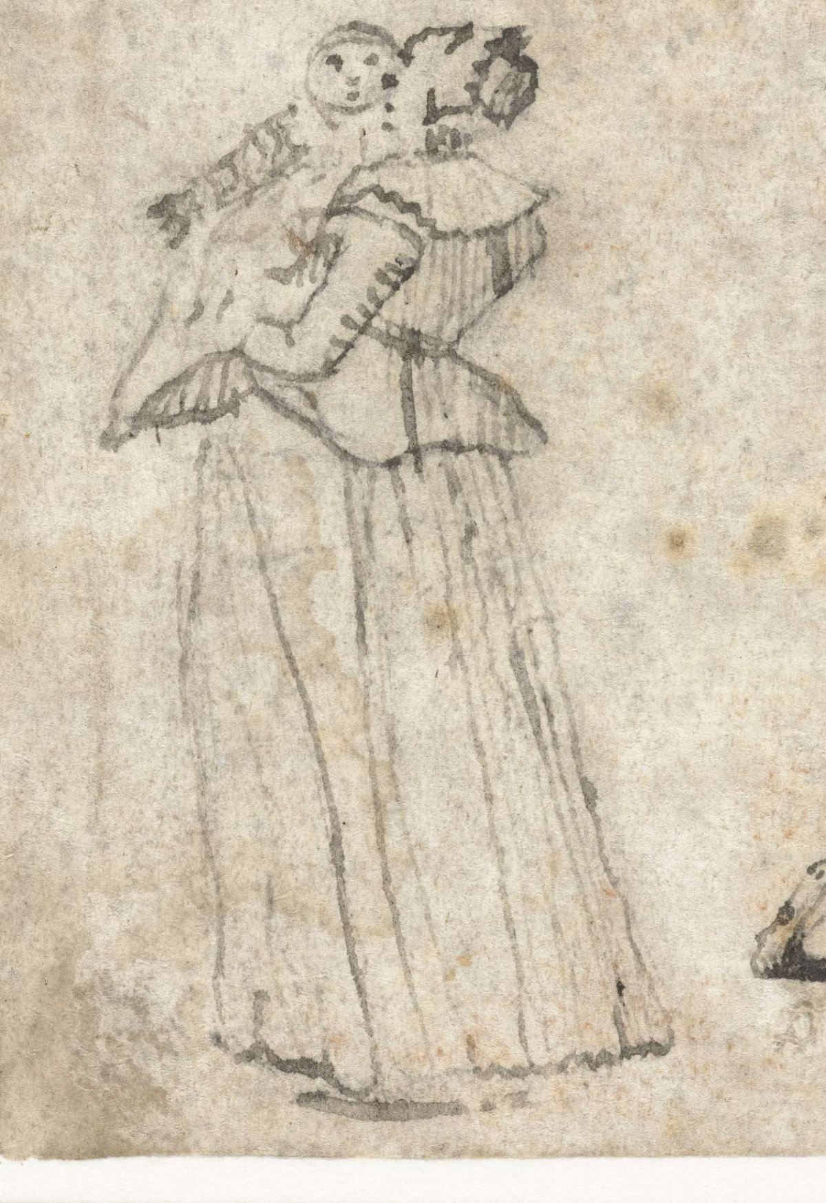 Standing woman with a child in her arms, Gesina ter Borch, c. 1648 - c. 1652