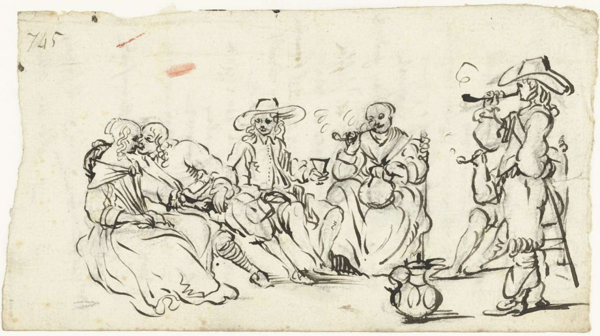 A Company of Six People, Gesina ter Borch, c. 1654