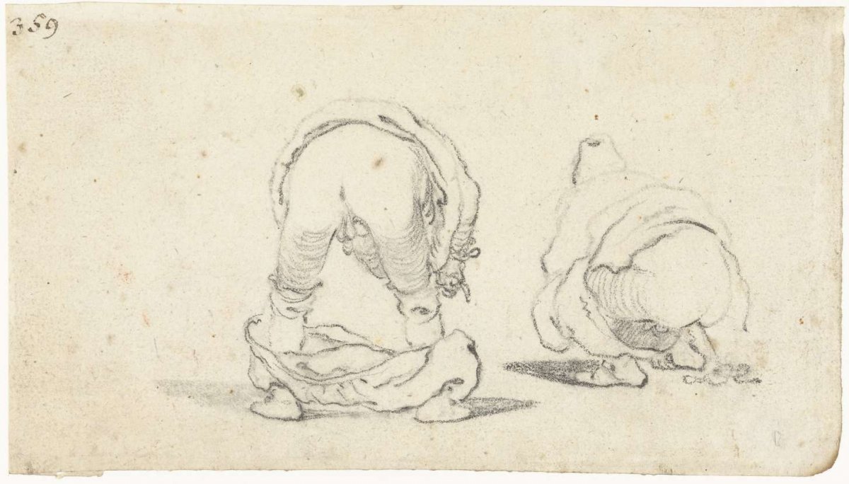 Two studies of a cackling man, Gerard ter Borch (II), c. 1635 - 1681