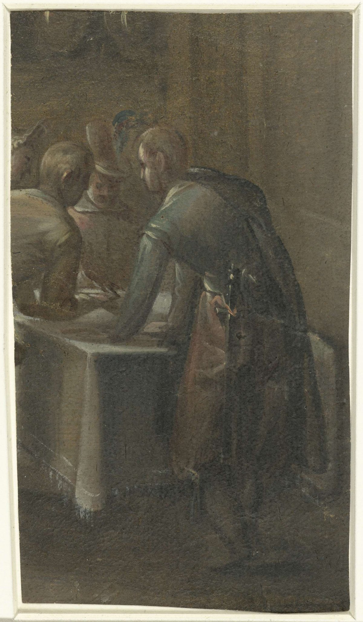 Three men at a table, anonymous, c. 1593 - c. 1662