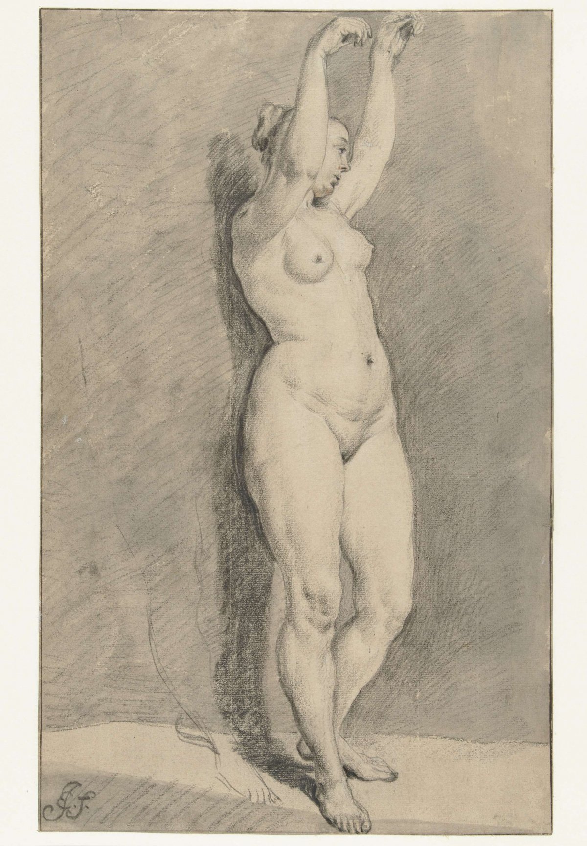 Standing Female Nude, anonymous, 1600 - 1699