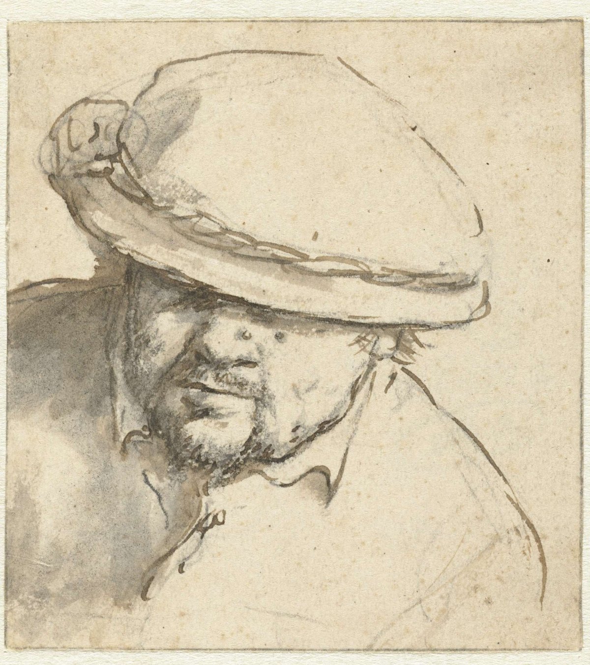 Head of a man wearing a hat, Adriaen van Ostade, 1650 - 1660