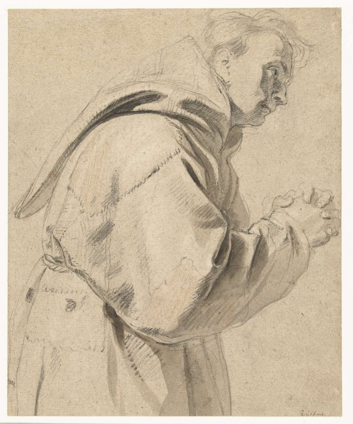 Monk, right in profile, Peter Paul Rubens, 1587 - 1640