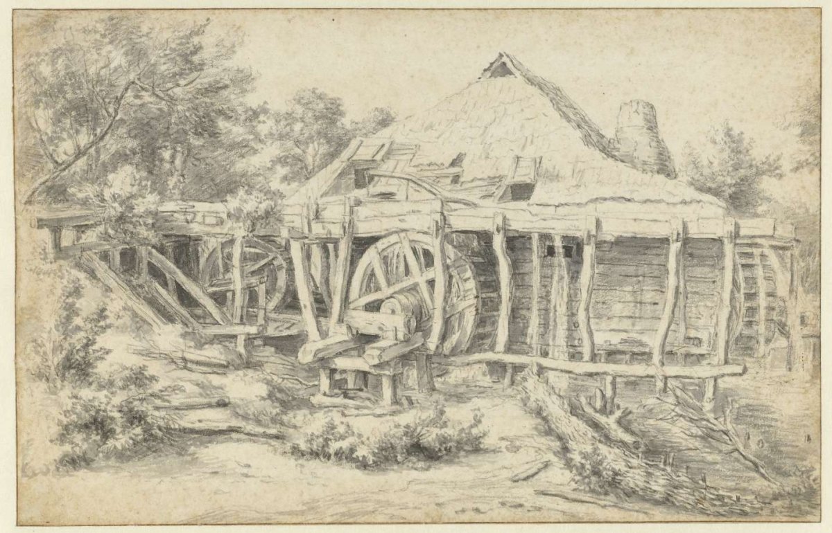 View of a Watermill, Jacob Isaacksz van Ruisdael, c. 1650 - c. 1660
