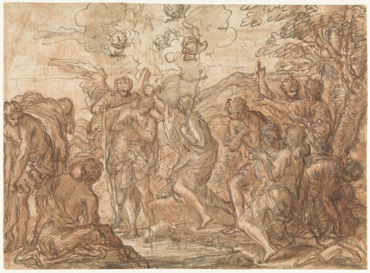 Baptism of Christ, in the Jordan River, Giuseppe Passeri, 1703 - 1713