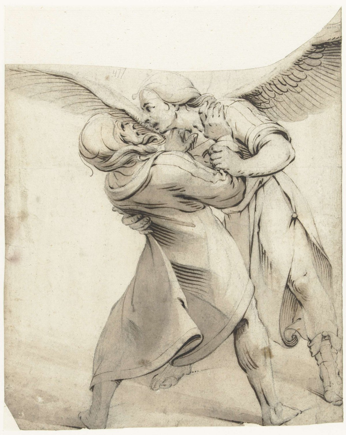 Jacob wrestling with the angel, Gerard ter Borch (I), 1617 - 1619