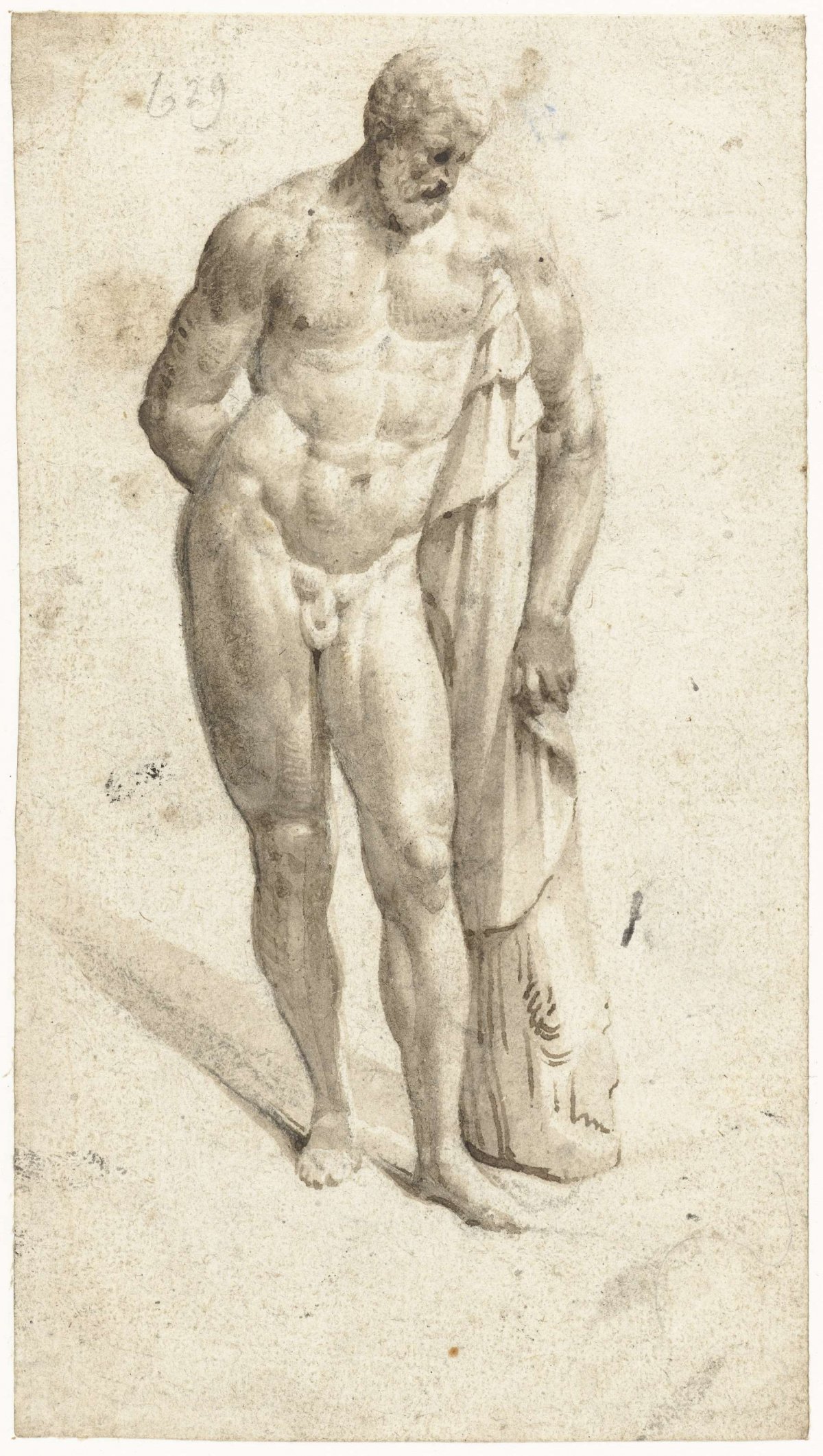 Standing Hercules, Gerard ter Borch (II), 1631