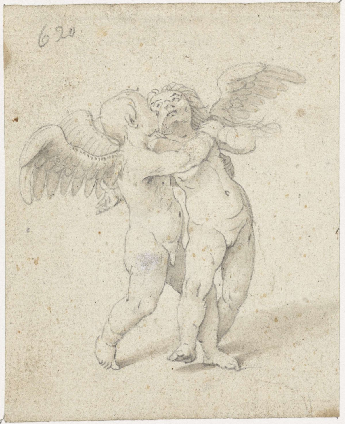 Two struggling angels, Gerard ter Borch (I), c. 1615