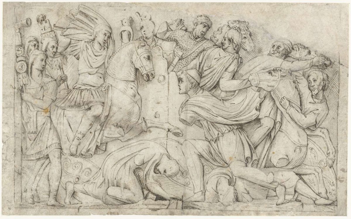 The Arch of Constantine with Trajan's victory over the Dacians, Gerard ter Borch (I), c. 1609