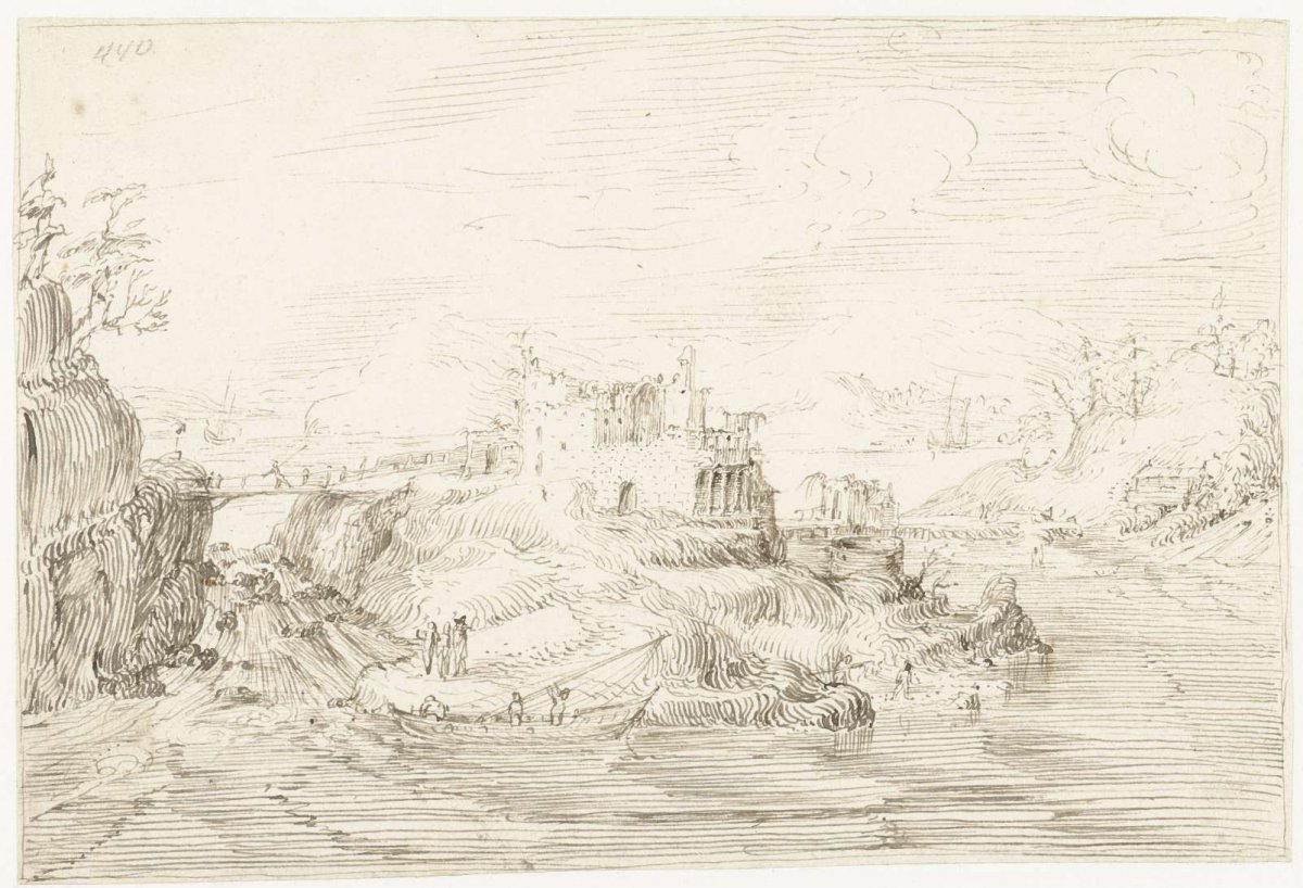 Coastal landscape with ruins, Cornelis Claesz van Wieringen, 1590 - 1633