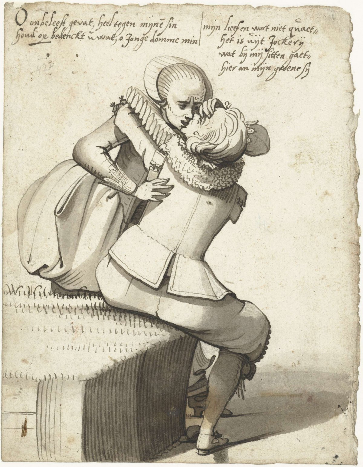 An eager lover and reluctant lover, Gerard ter Borch (I), c. 1623 - 1627