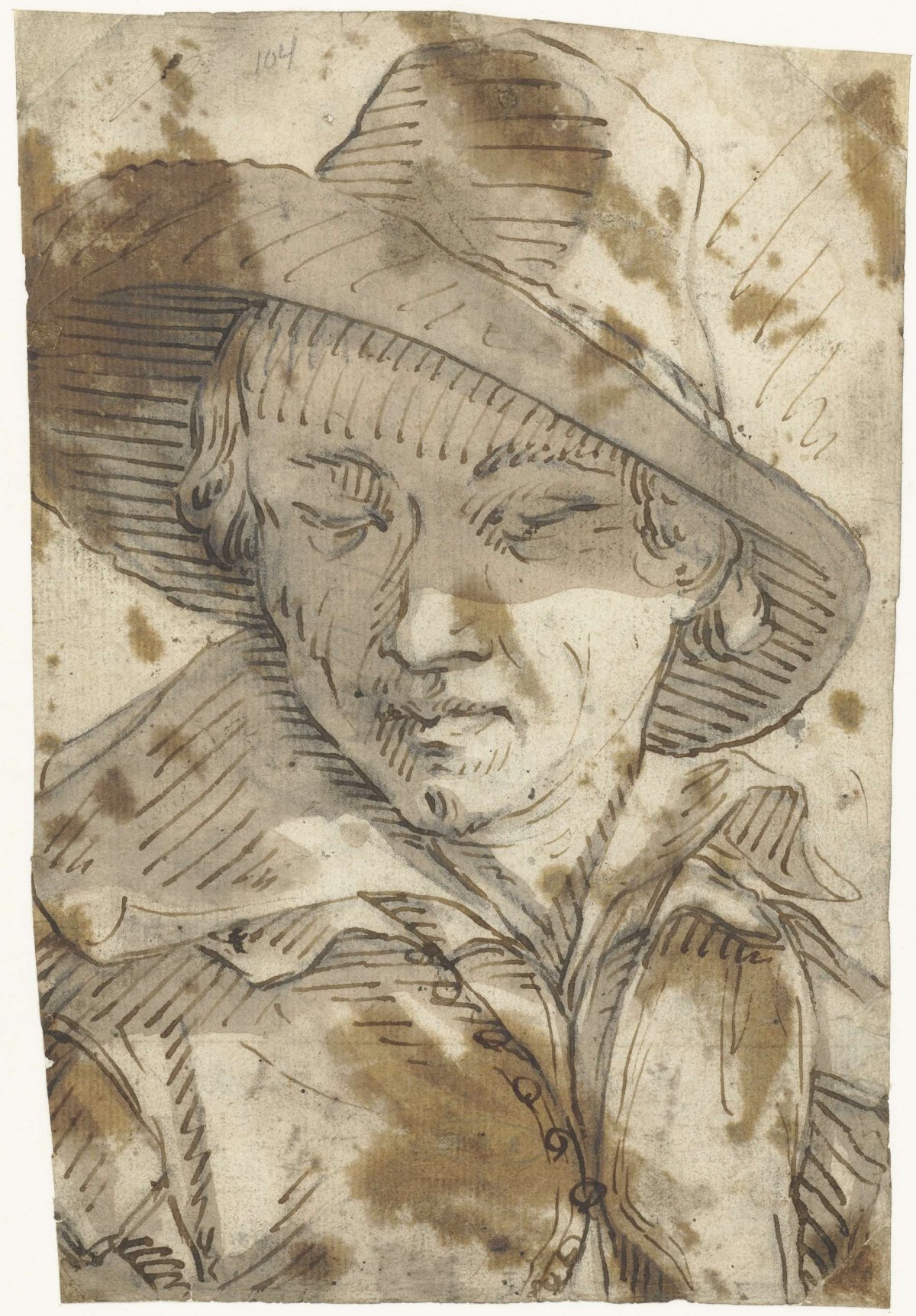 Bust of a young man, Gerard ter Borch (I), c. 1612 - 1613