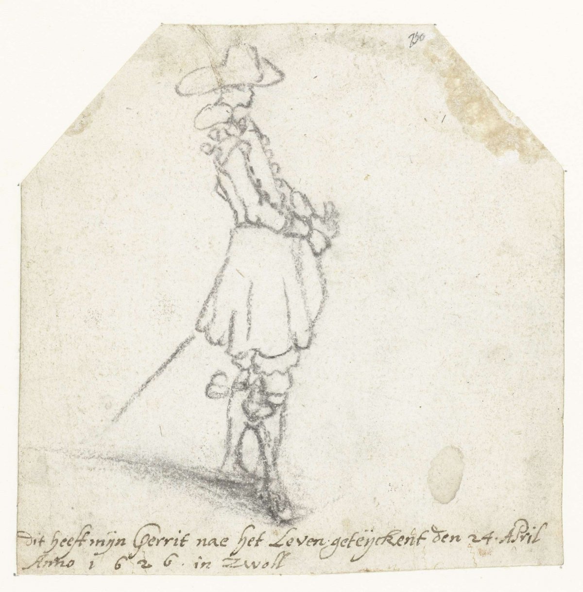Standing officer, in profile to the right, Gerard ter Borch (II), 1626