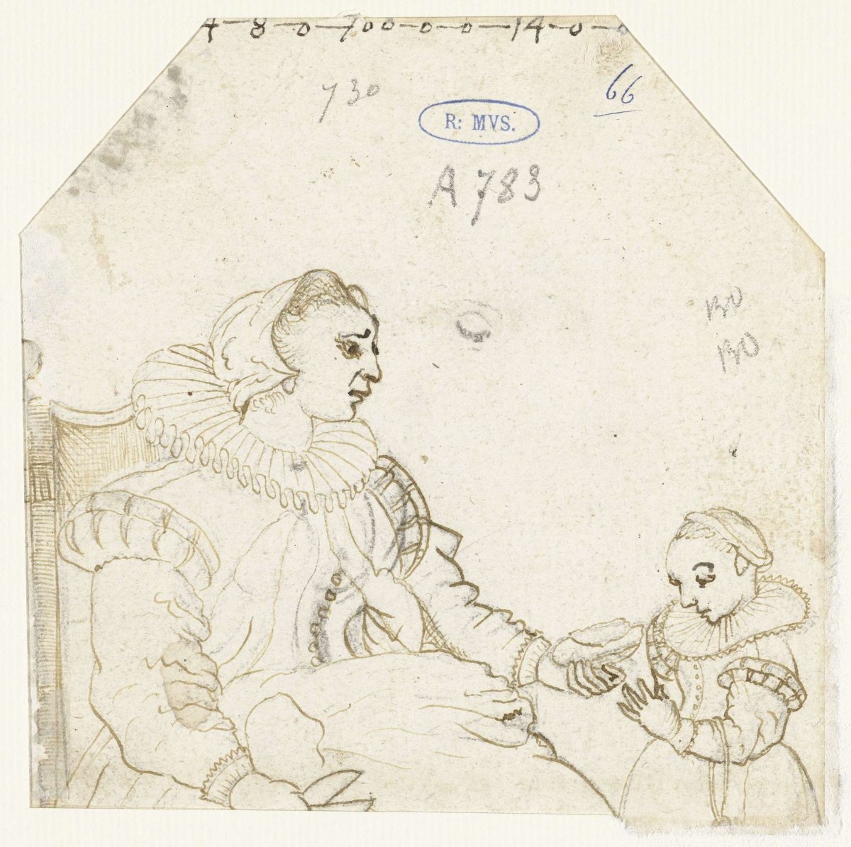 Seated woman feeding her child breakfast, Gerard ter Borch (II), 1626