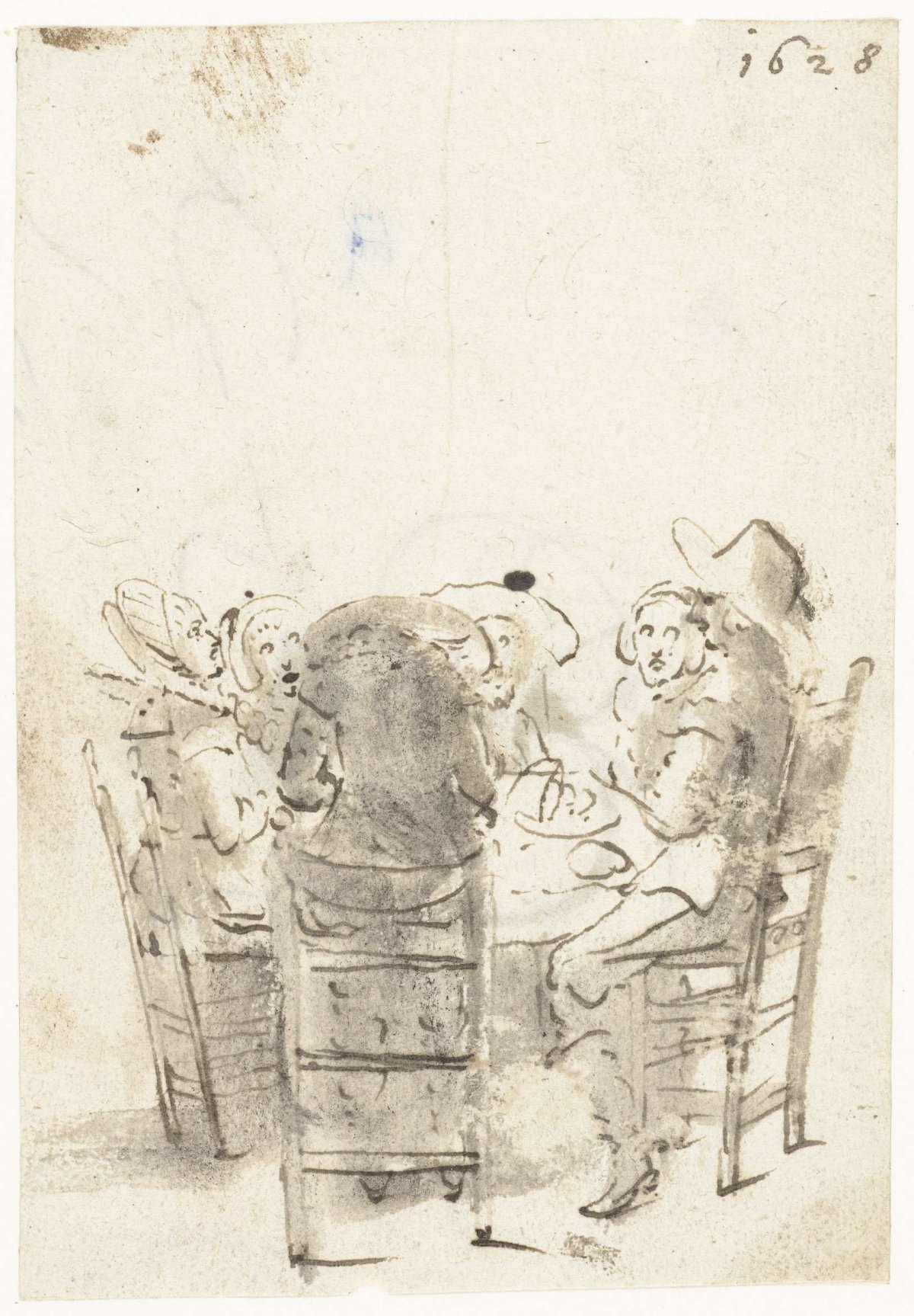 A company at the table, Gerard ter Borch (II), 1628