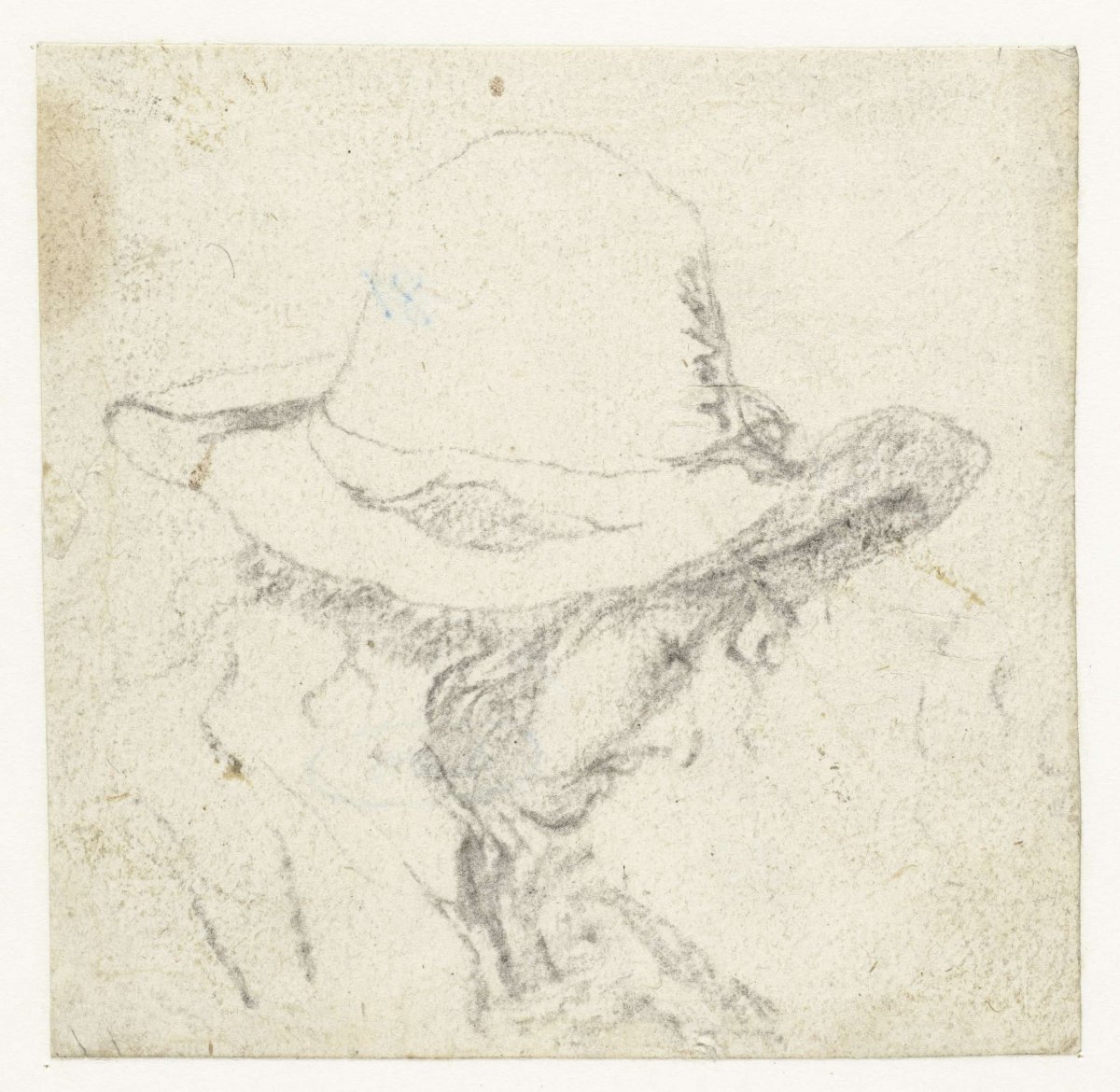 Head of a boy wearing a hat, looking down, Jan ter Borch, c. 1634 - c. 1643