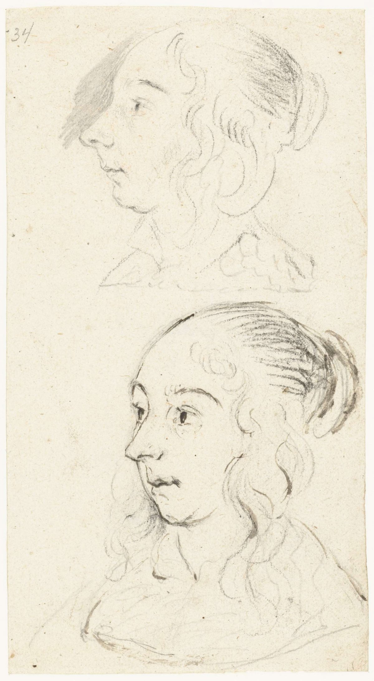 Two Studies of Gesina, Gerard ter Borch (II), c. 1645 - 1660