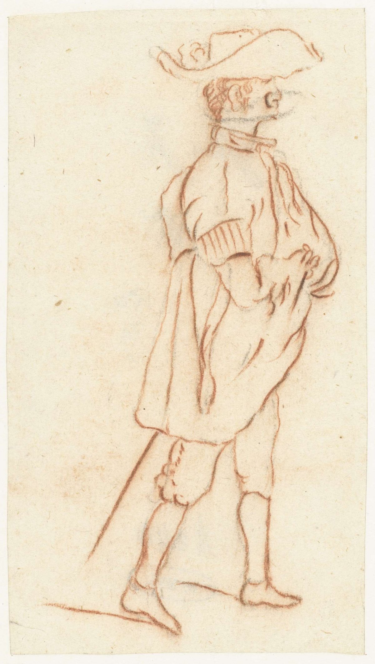 Sketch of a standing Spanish officer, Gerard ter Borch (II), c. 1647 - 1648