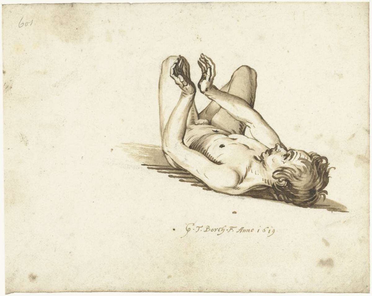 Study of the figure of Isaac, Gerard ter Borch (I), 1619