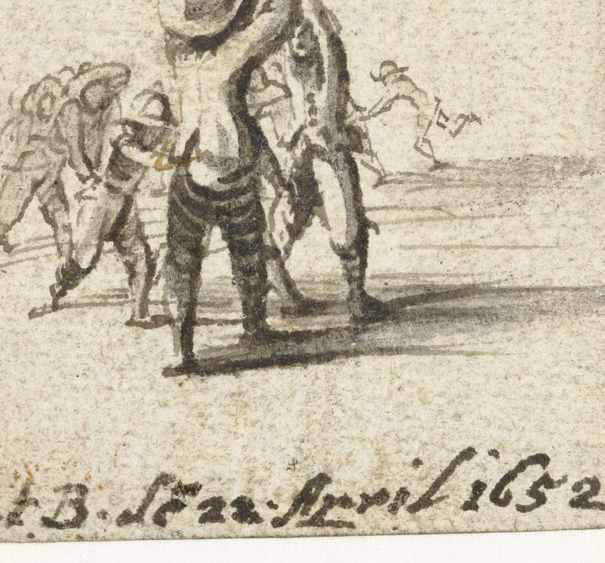 Boys play the game Creep through creep through, Harmen ter Borch, 1652