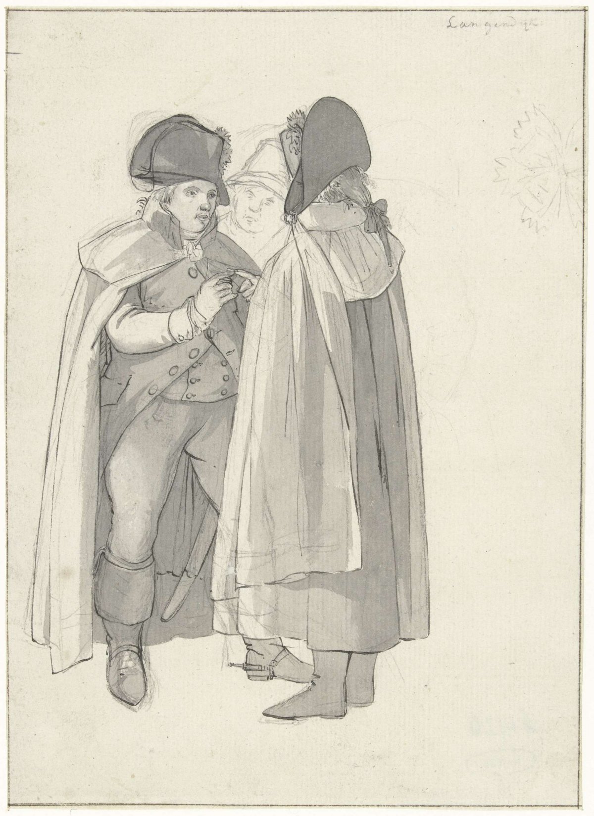 Study for the departure of William V to England, Jan. 18, 1795, Dirk Langendijk, 1795