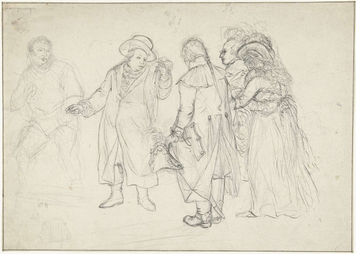 Study for the departure of William V to England, Jan. 18, 1795, Dirk Langendijk, 1795