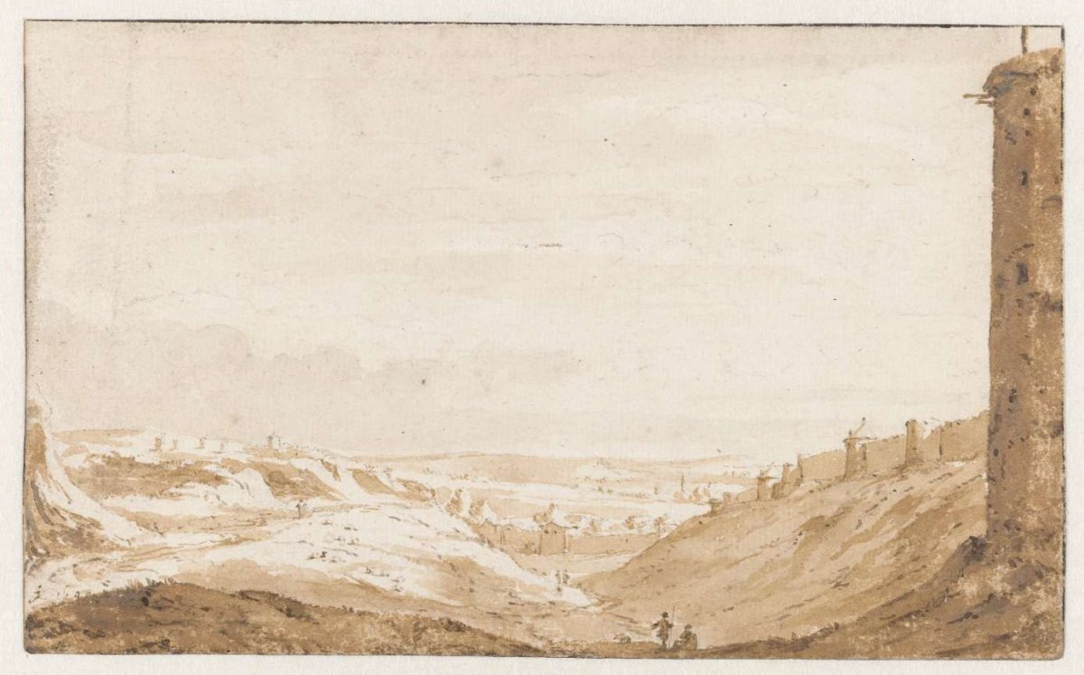Hilly landscape near the Namur Gate of Brussels, Jan de Bisschop, 1649