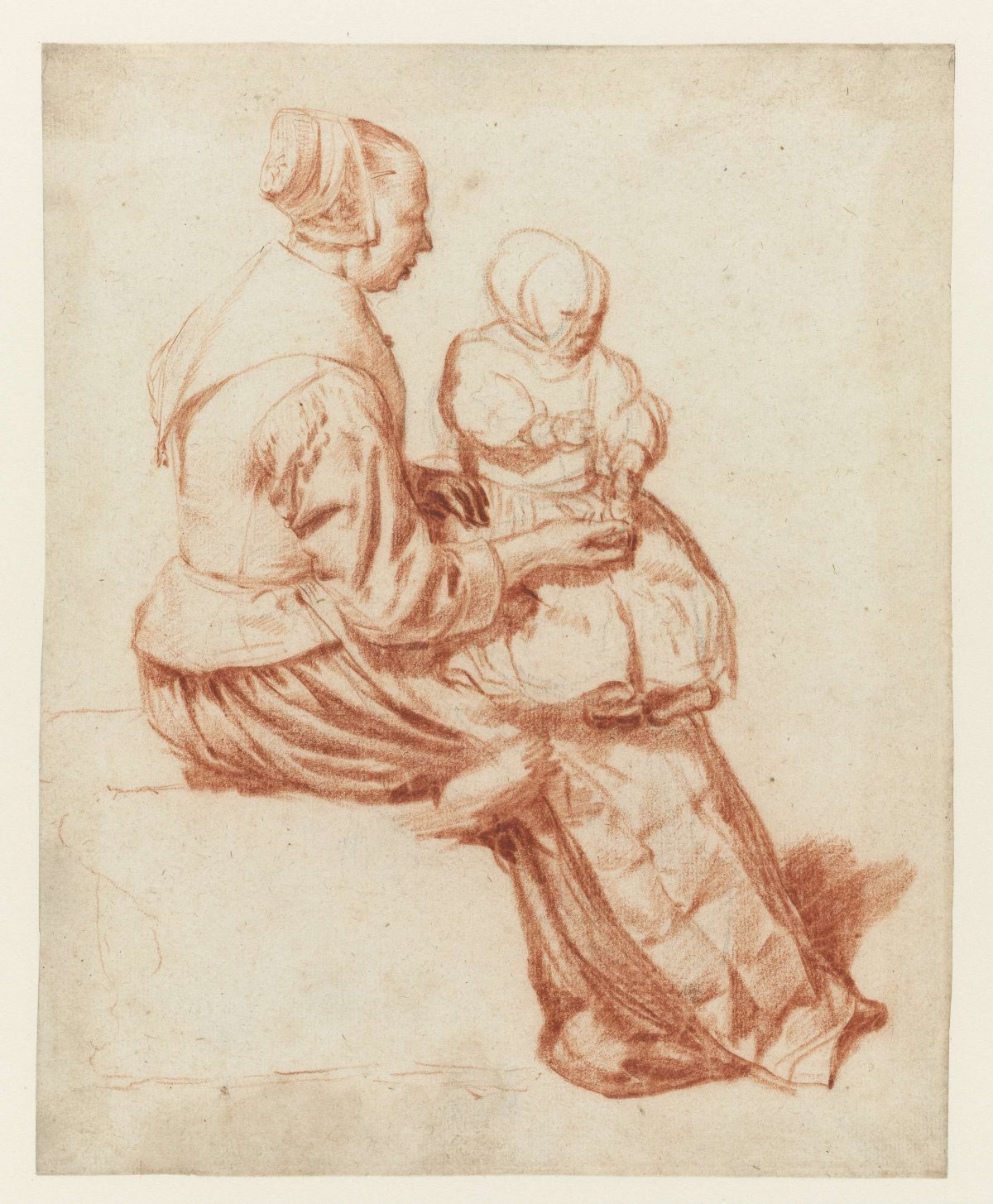 A Woman with a Child on Her Lap, Adriaen van de Velde, 1662 - 1667