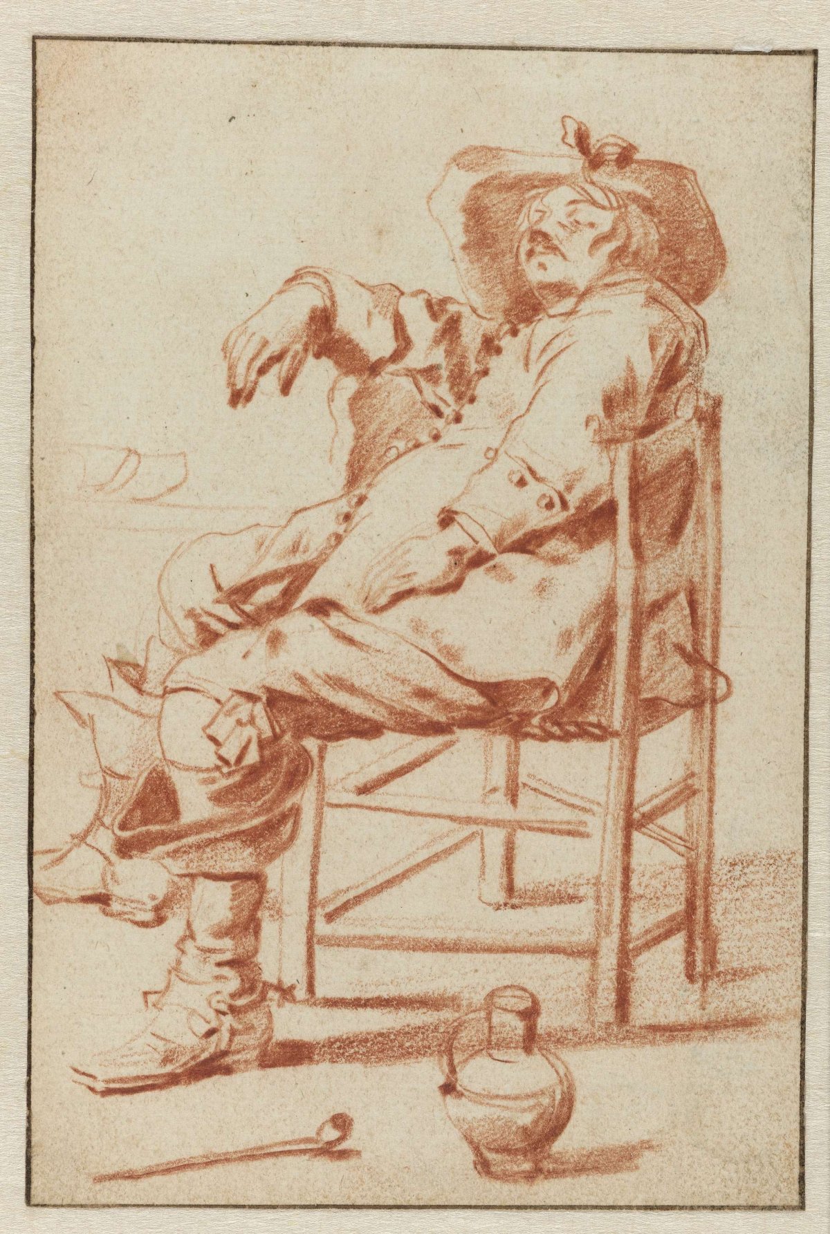 Man sitting on a chair, Adriaen van de Velde, 1646 - 1672