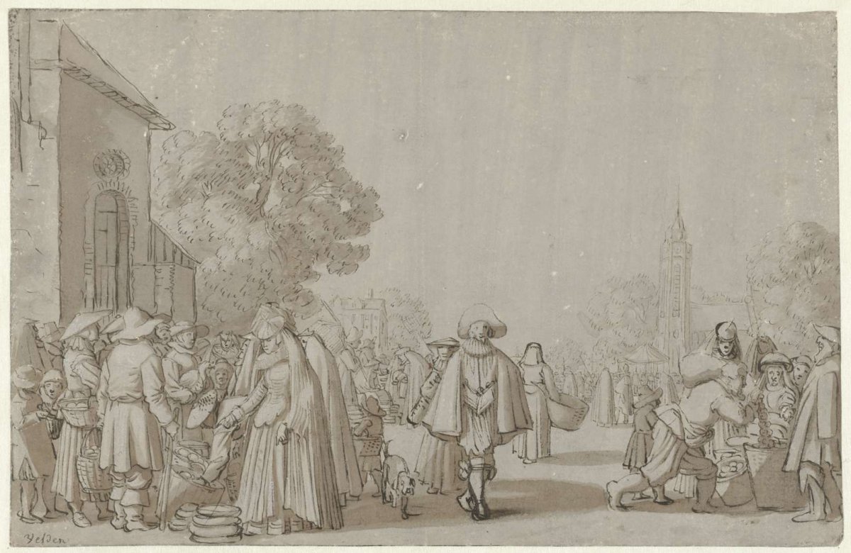 Marktscène, Jan van de Velde (II), 1603 - 1641