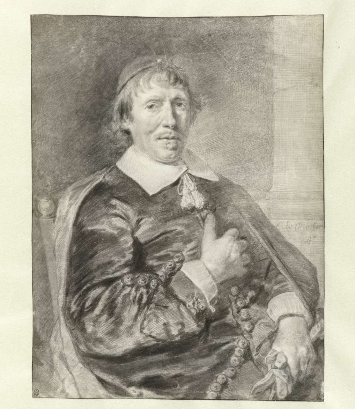 Portrait of a Seated Man, Possibly a Priest, anonymous, c. 1650 - c. 1700